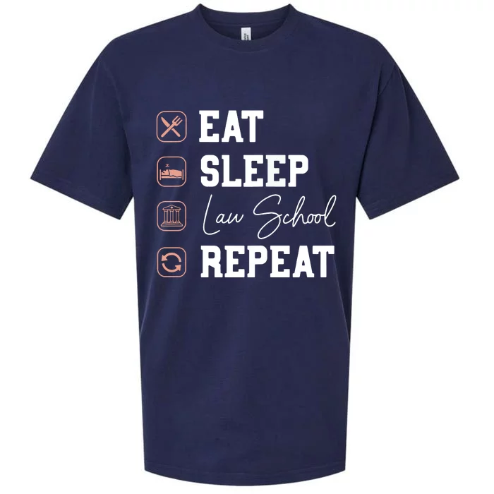 Law School Eat Sleep Repeat Future Lawyer Law Student Gift Sueded Cloud Jersey T-Shirt