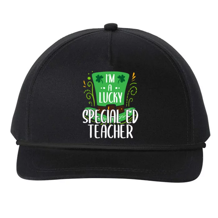 Lucky Special Ed Teacher St Patricks Day Special Ed Teachers Gift Snapback Five-Panel Rope Hat