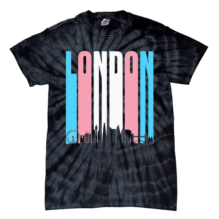 London Skyline England Flag Tie-Dye T-Shirt