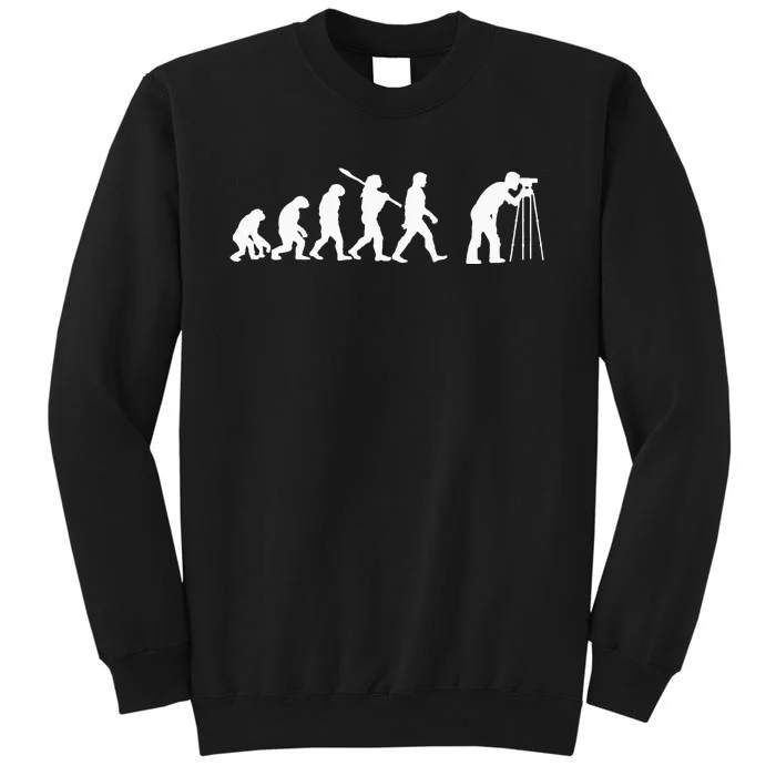 Land Surveyor Evolution Graphic Survey Land Examiner Tall Sweatshirt