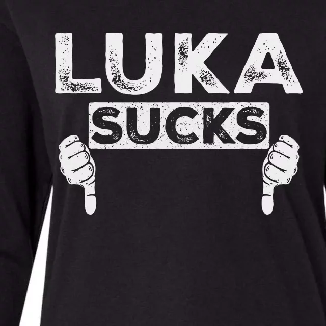 Luka Sucks Funny Sports Design Womens Cotton Relaxed Long Sleeve T-Shirt