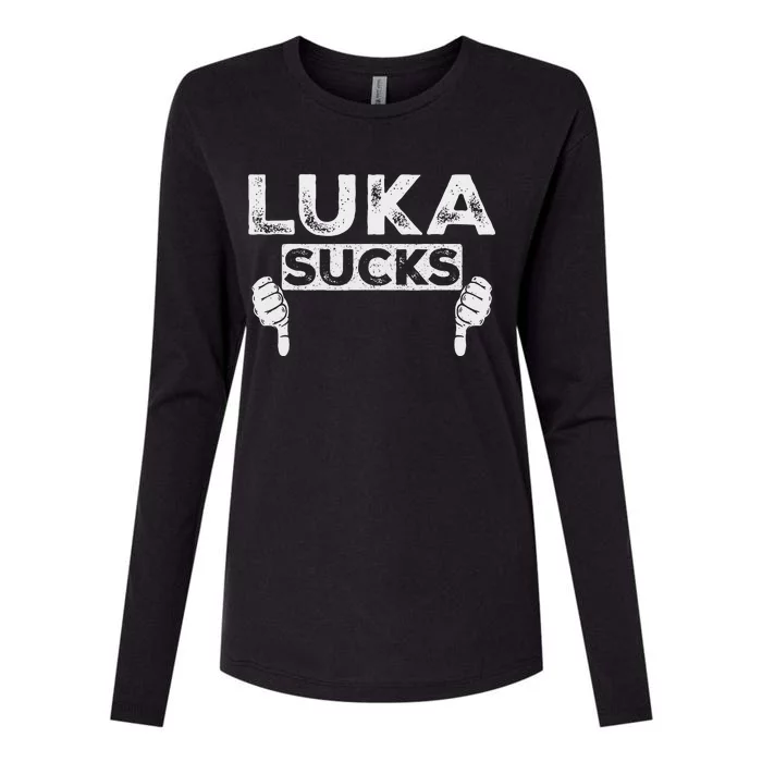 Luka Sucks Funny Sports Design Womens Cotton Relaxed Long Sleeve T-Shirt