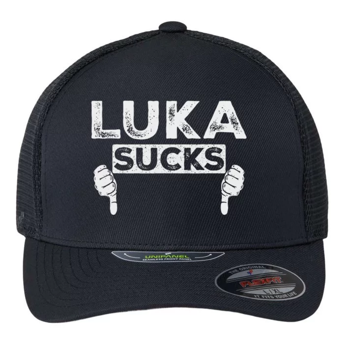 Luka Sucks Funny Sports Design Flexfit Unipanel Trucker Cap