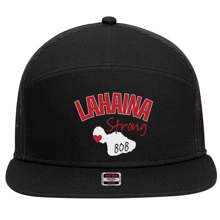 Lahaina Strong Fire Maui Wildfire Charity Lahaina Support 7 Panel Mesh Trucker Snapback Hat