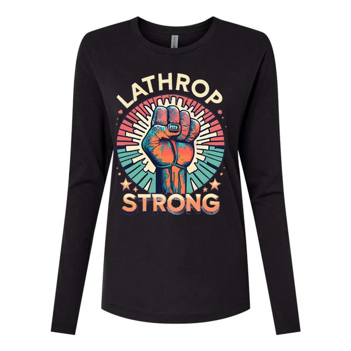 Lathrop Strong Fist Of Power Womens Cotton Relaxed Long Sleeve T-Shirt