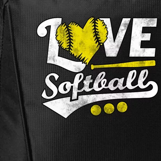 Love Softball For Teen And Cute Softball Lovers Gift City Backpack