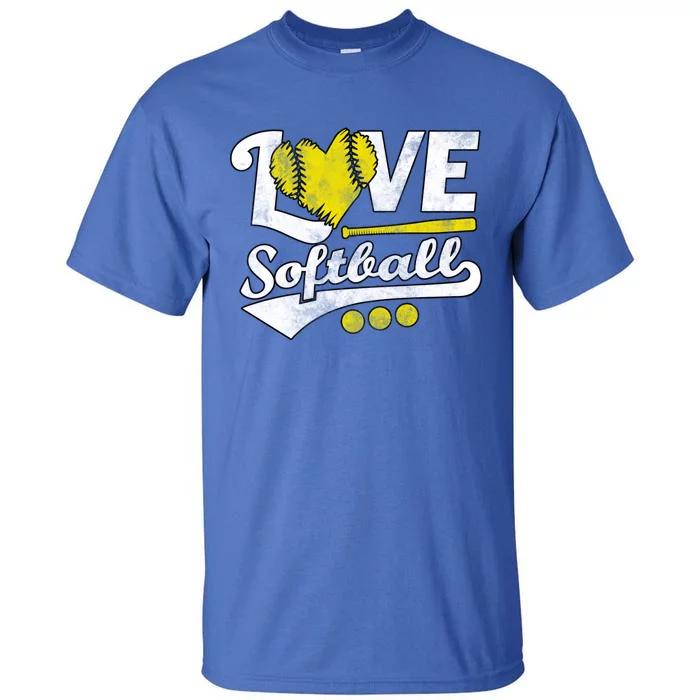 Love Softball For Teen And Cute Softball Lovers Gift Tall T-Shirt