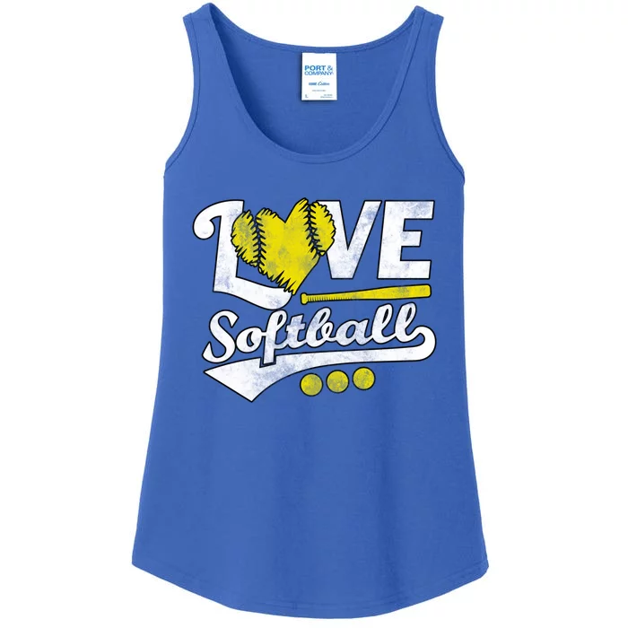 Love Softball For Teen And Cute Softball Lovers Gift Ladies Essential Tank