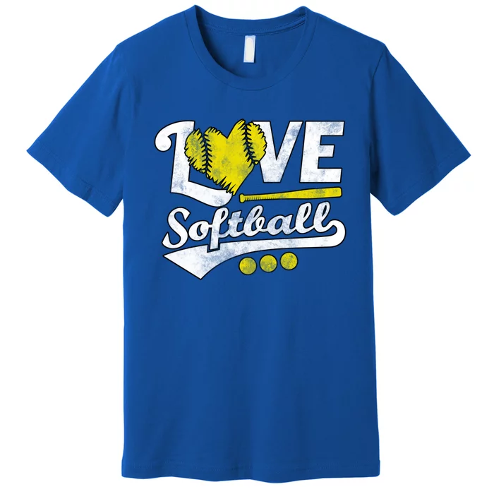 Love Softball For Teen And Cute Softball Lovers Gift Premium T-Shirt