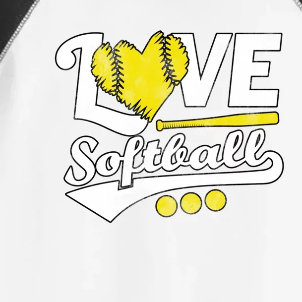 Love Softball For Teen And Cute Softball Lovers Gift Toddler Fine Jersey T-Shirt