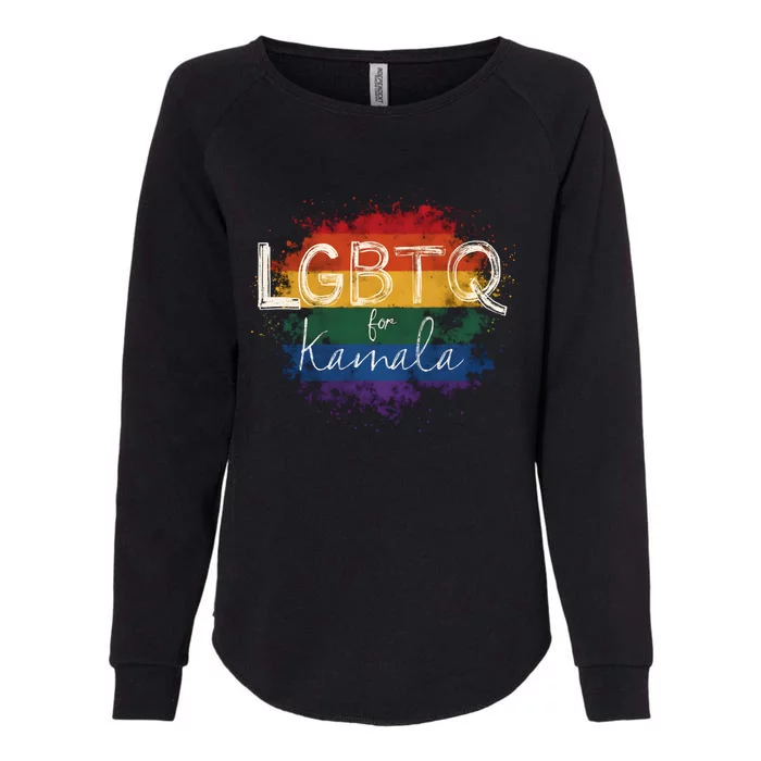 Lgbtq Support For Kamala With Rainbow Pride Queer For Kamala Gift Womens California Wash Sweatshirt