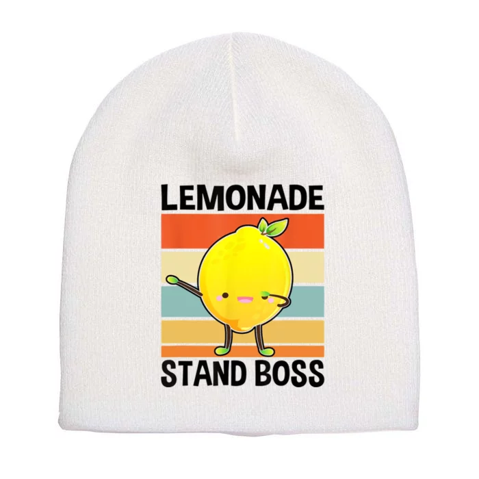 Lemonade Squad For Stand Boss Lemon Juice Summer Short Acrylic Beanie