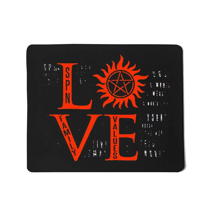 Love Supernatural For Men Women Kids Mousepad