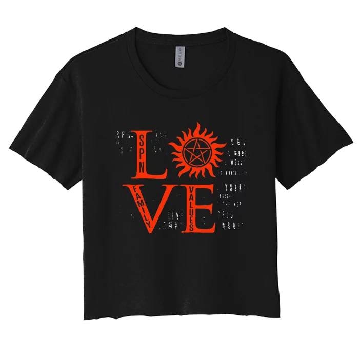 Love Supernatural For Men Women Kids Women's Crop Top Tee