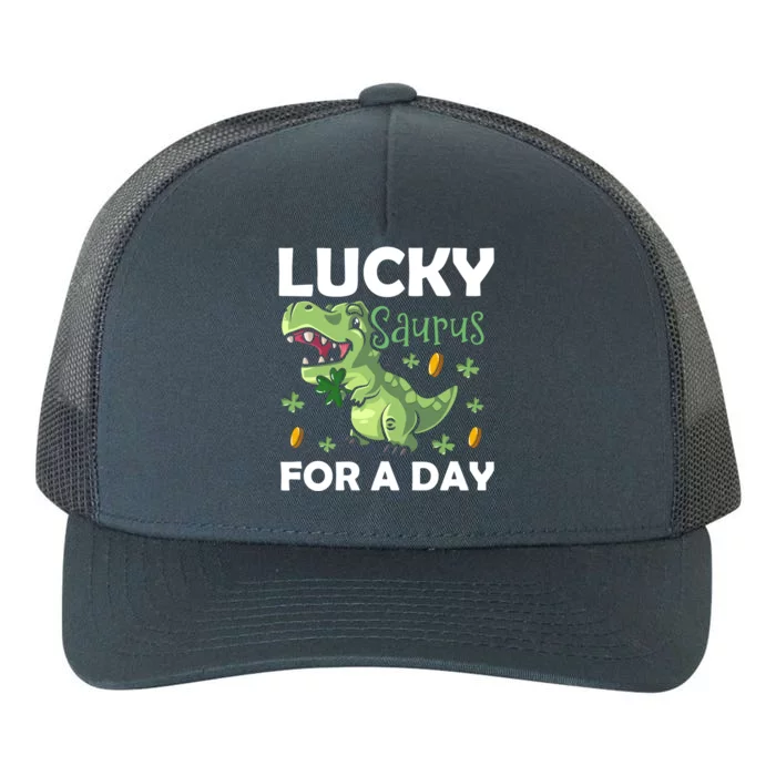 Lucky Saurus For A Day Dinosaur St Patrick's Day Vibes Gift Yupoong Adult 5-Panel Trucker Hat