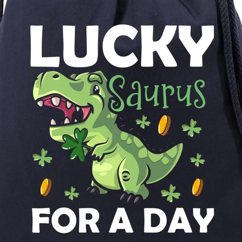 Lucky Saurus For A Day Dinosaur St Patrick's Day Vibes Gift Drawstring Bag