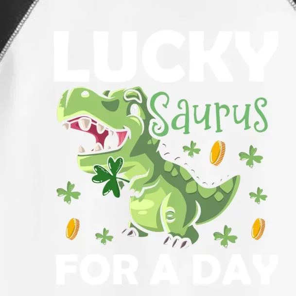 Lucky Saurus For A Day Dinosaur St Patrick's Day Vibes Gift Toddler Fine Jersey T-Shirt