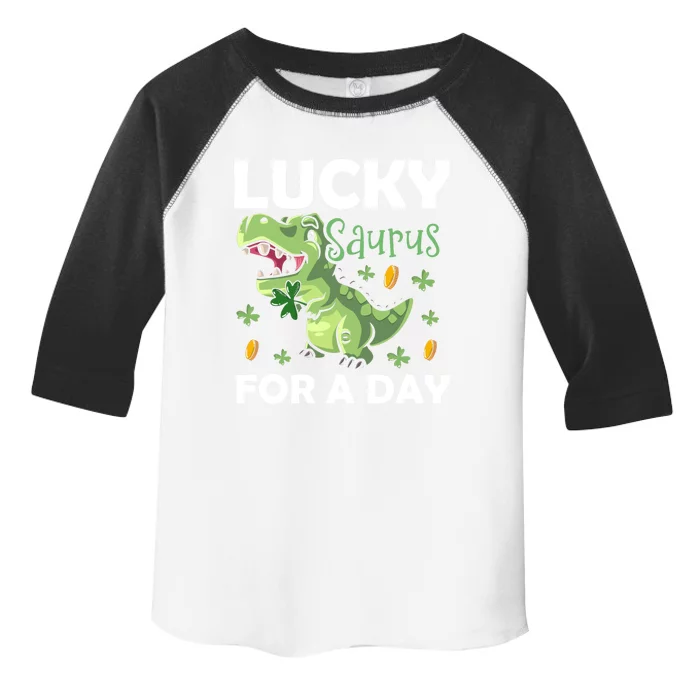 Lucky Saurus For A Day Dinosaur St Patrick's Day Vibes Gift Toddler Fine Jersey T-Shirt