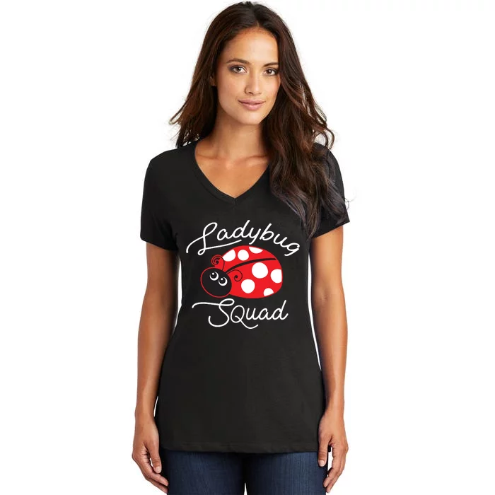 Ladybug Squad Funny Ladybug Gift Women's V-Neck T-Shirt