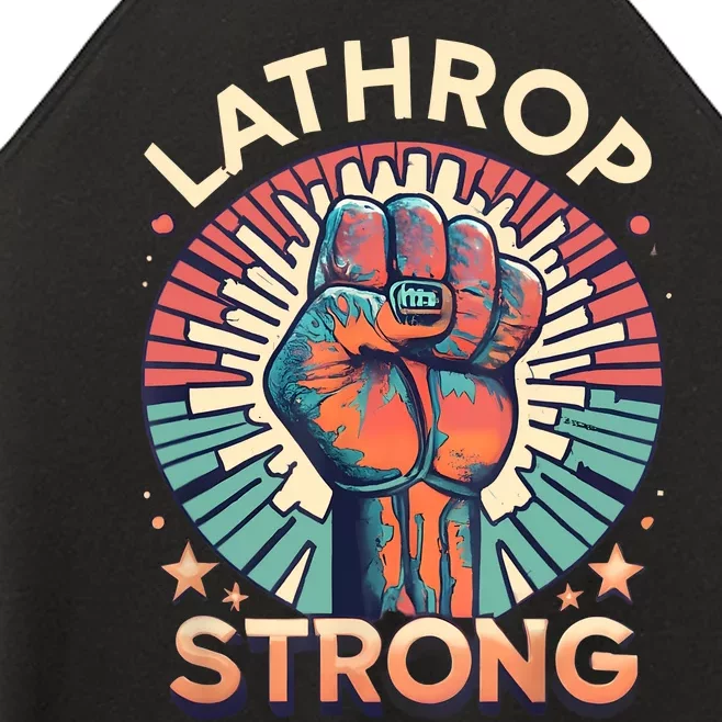 Lathrop Strong Fist Of Power Women’s Perfect Tri Rocker Tank