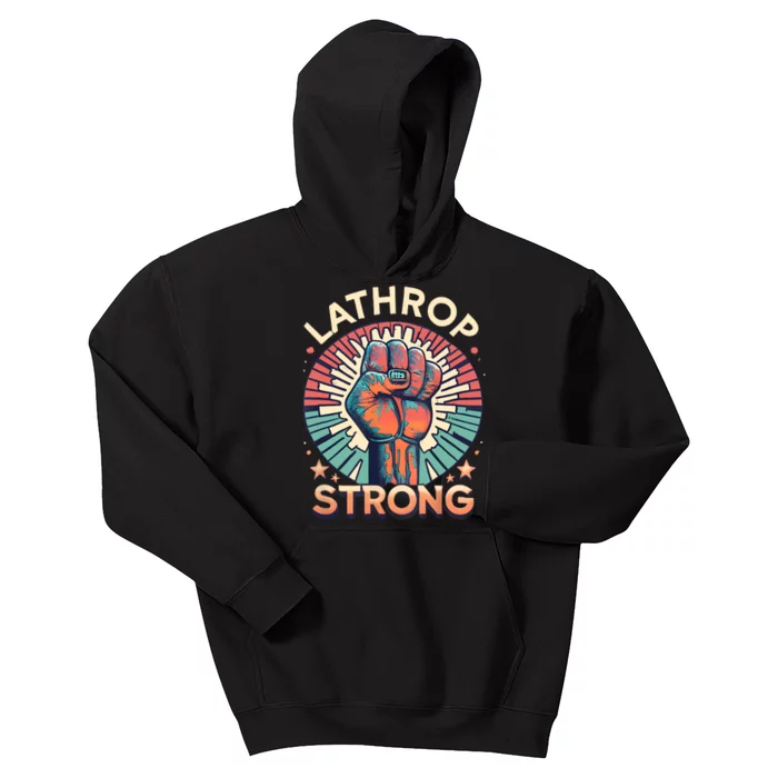 Lathrop Strong Fist Of Power Kids Hoodie