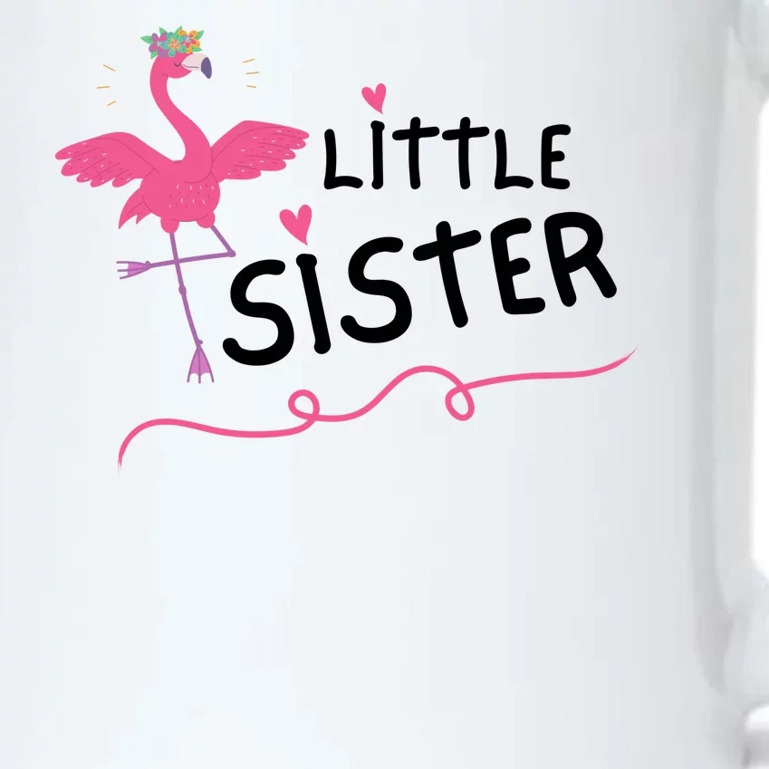 Little Sister Flamingo Black Color Changing Mug