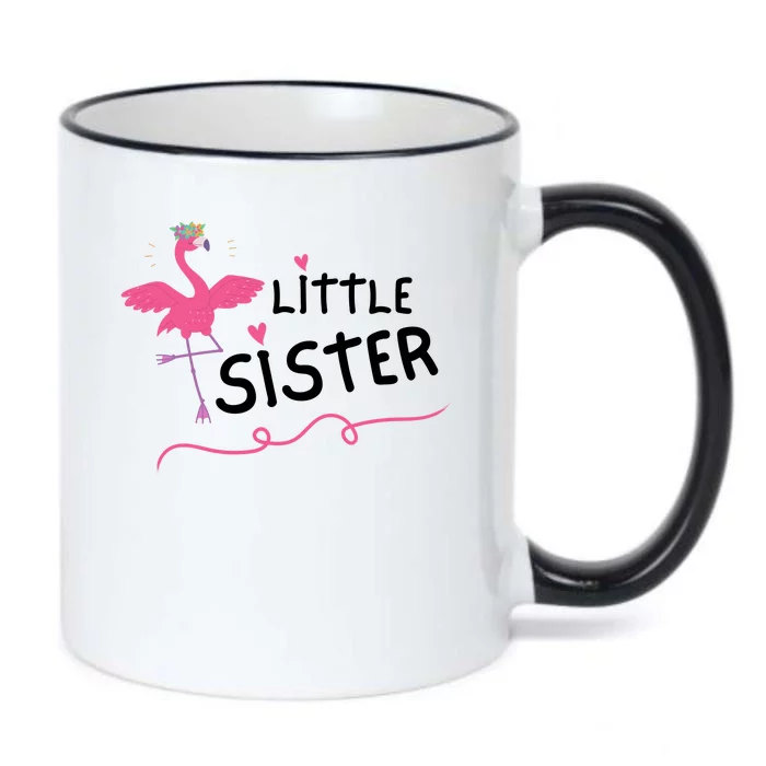 Little Sister Flamingo Black Color Changing Mug