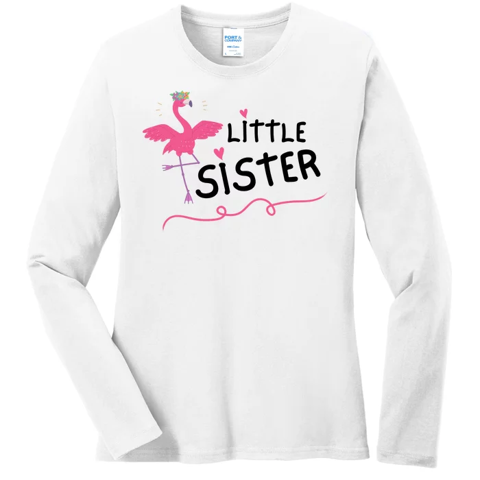 Little Sister Flamingo Ladies Long Sleeve Shirt