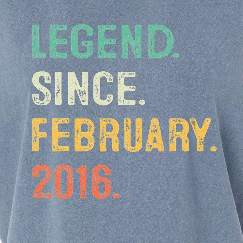 Legend Since February 2016 7th Birthday Gift 7 Years Old Garment-Dyed Women's Muscle Tee