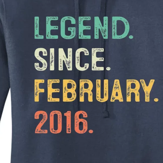 Legend Since February 2016 7th Birthday Gift 7 Years Old Women's Pullover Hoodie