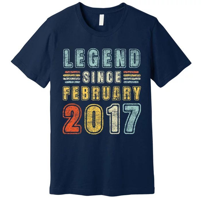 Legend Since February 2017 6 Year Old Vintage 6th Birthday Premium T-Shirt