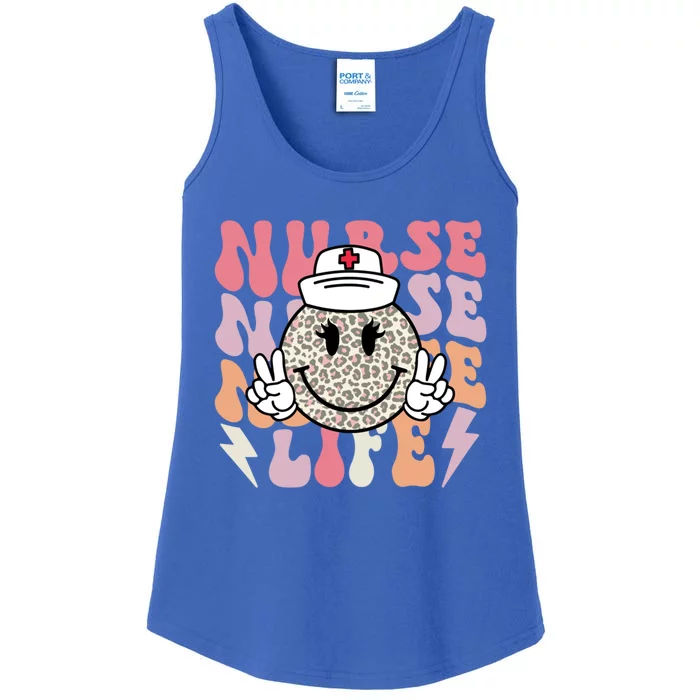 Leopard Smile Face Rn Nurse Life Nursing School Nurse Week Gift Ladies Essential Tank