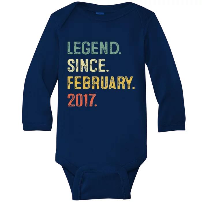 Legend Since February 2017 6th Birthday Gift 6 Years Old Baby Long Sleeve Bodysuit