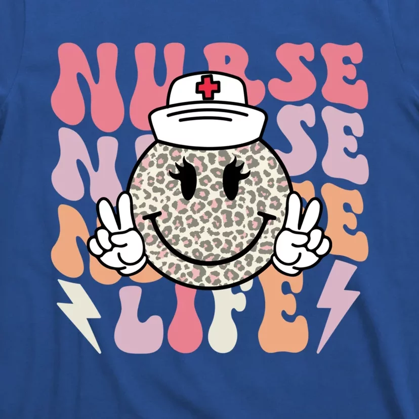 Leopard Smile Face Rn Nurse Life Nursing School Nurse Week Cute Gift T-Shirt