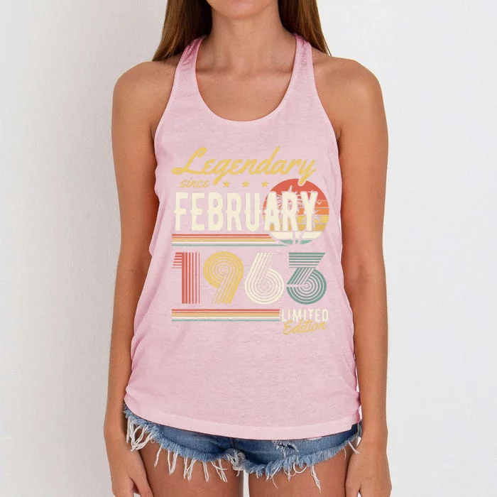 Legendary Since February 1963 – Happy Birthday Women's Knotted Racerback Tank