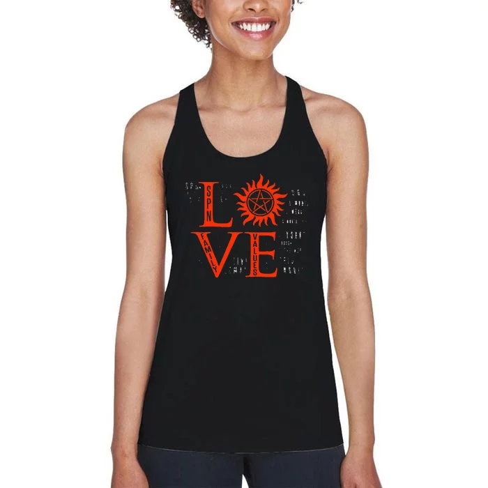 Love Supernatural For Men Women Kids Women's Racerback Tank