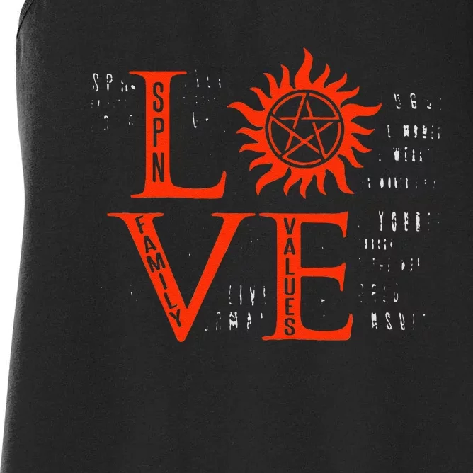 Love Supernatural For Men Women Kids Women's Racerback Tank