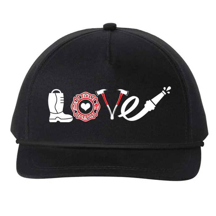 Love Support Firefighters Logo Snapback Five-Panel Rope Hat