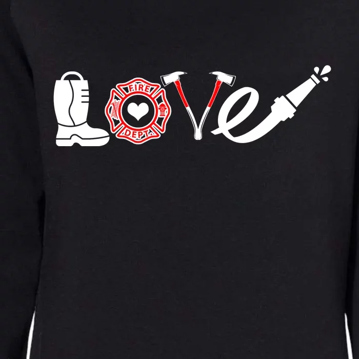 Love Support Firefighters Logo Womens California Wash Sweatshirt