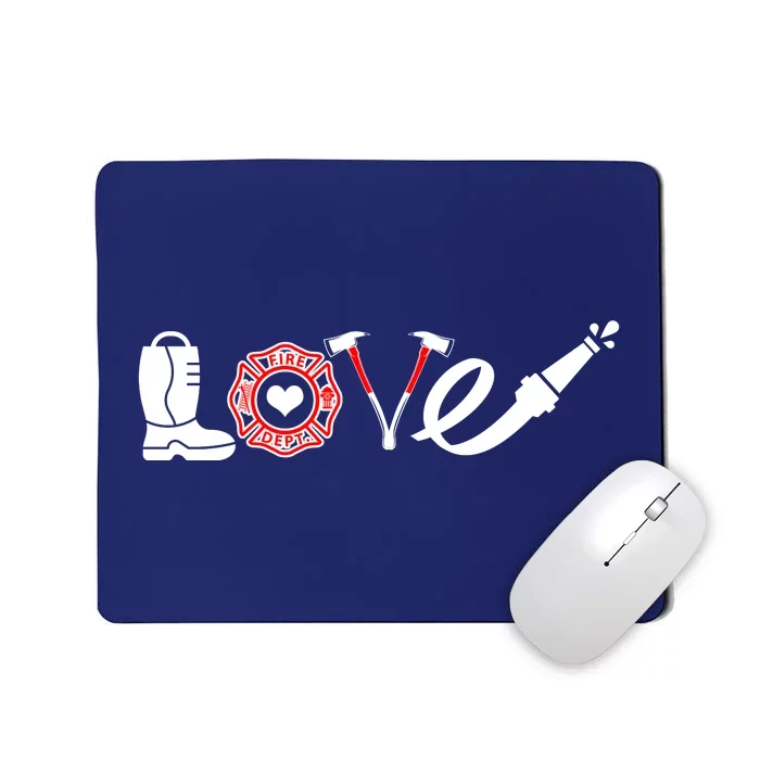 Love Support Firefighters Logo Mousepad