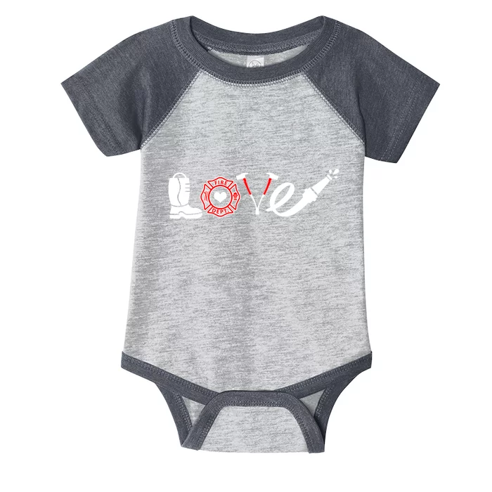 Love Support Firefighters Logo Infant Baby Jersey Bodysuit