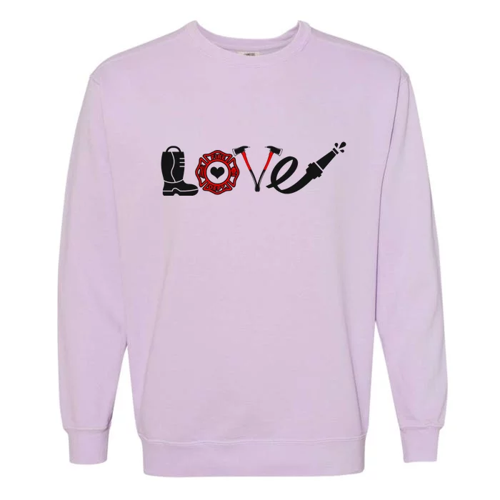 Love Support Firefighters Logo Garment-Dyed Sweatshirt