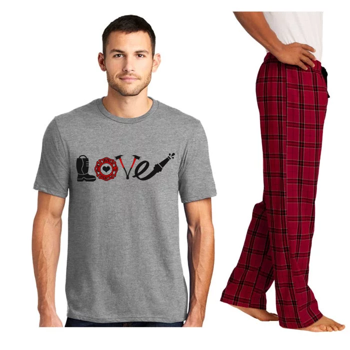 Love Support Firefighters Logo Pajama Set