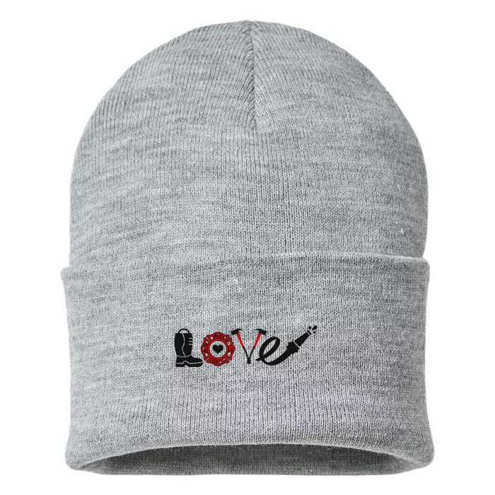 Love Support Firefighters Logo Sustainable Knit Beanie