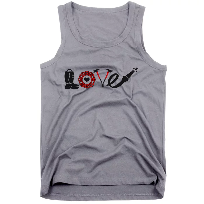 Love Support Firefighters Logo Tank Top