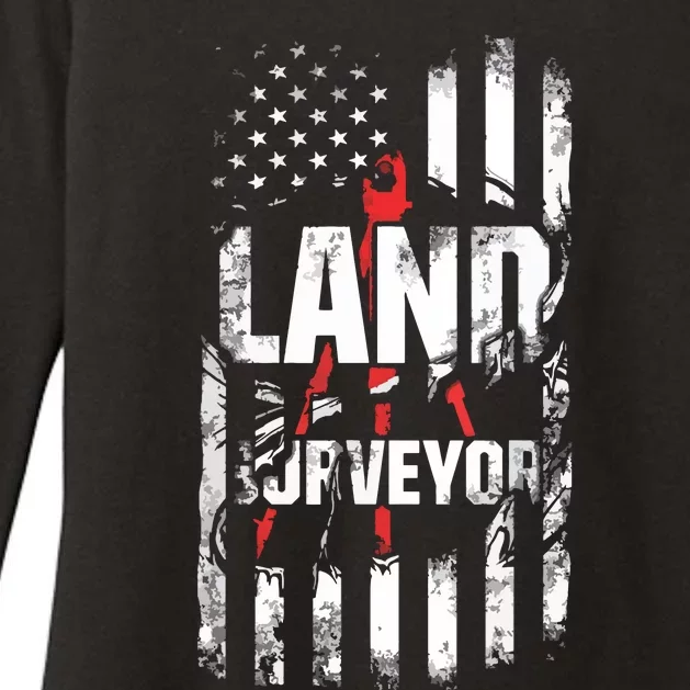 Land Surveying Flag Funny Surveyor Gifts Womens CVC Long Sleeve Shirt