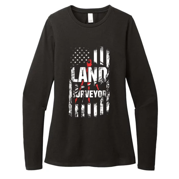 Land Surveying Flag Funny Surveyor Gifts Womens CVC Long Sleeve Shirt