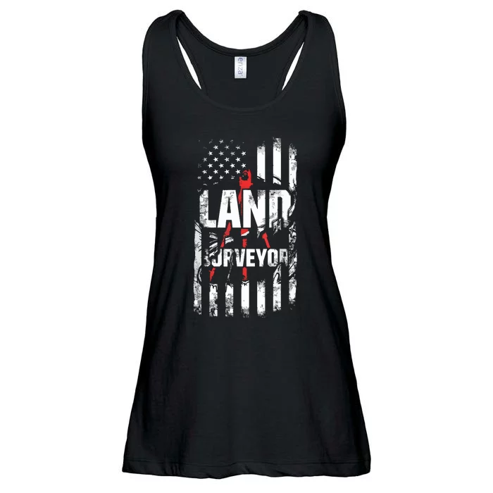 Land Surveying Flag Funny Surveyor Gifts Ladies Essential Flowy Tank