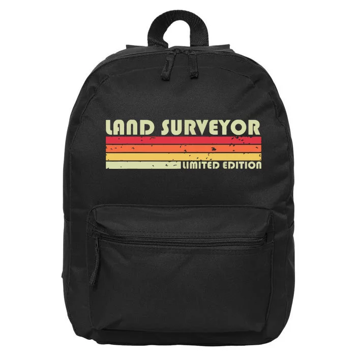 LAND SURVEYOR Funny Job Title Profession Birthday Worker 16 in Basic Backpack