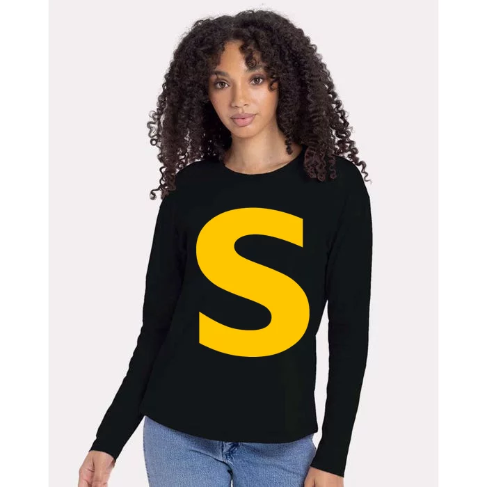 Letter S Funny Chipmunk Group Matching Halloween Costume Womens Cotton Relaxed Long Sleeve T-Shirt